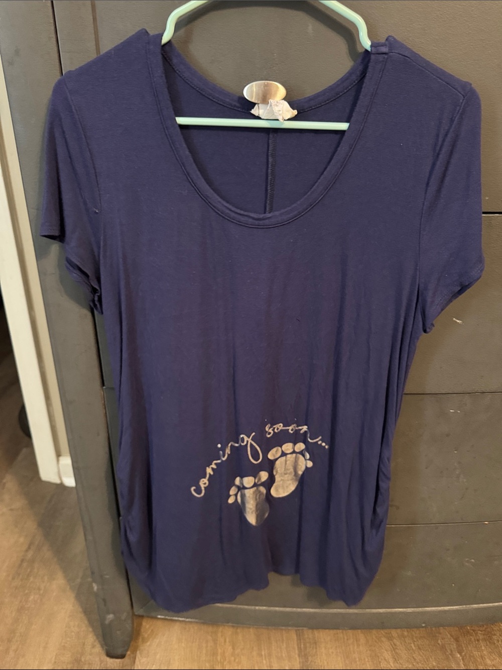 Maternity Tee with Baby Footprints